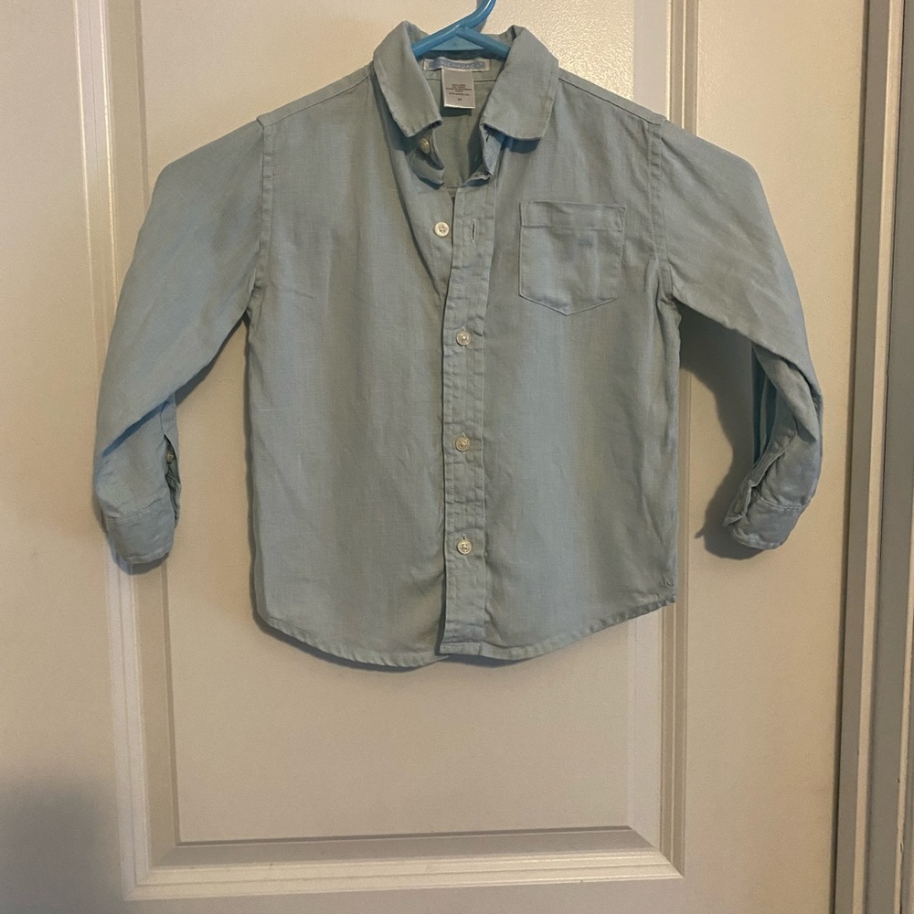 Janie and Jack Sky Blue Linen Button-Down Shirt